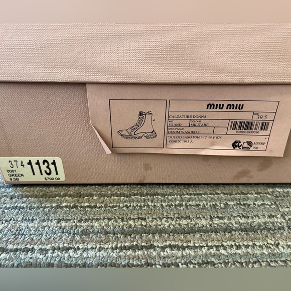 Miu Miu Combat Denim Washed Boot 💚 - Picture 14 of 14